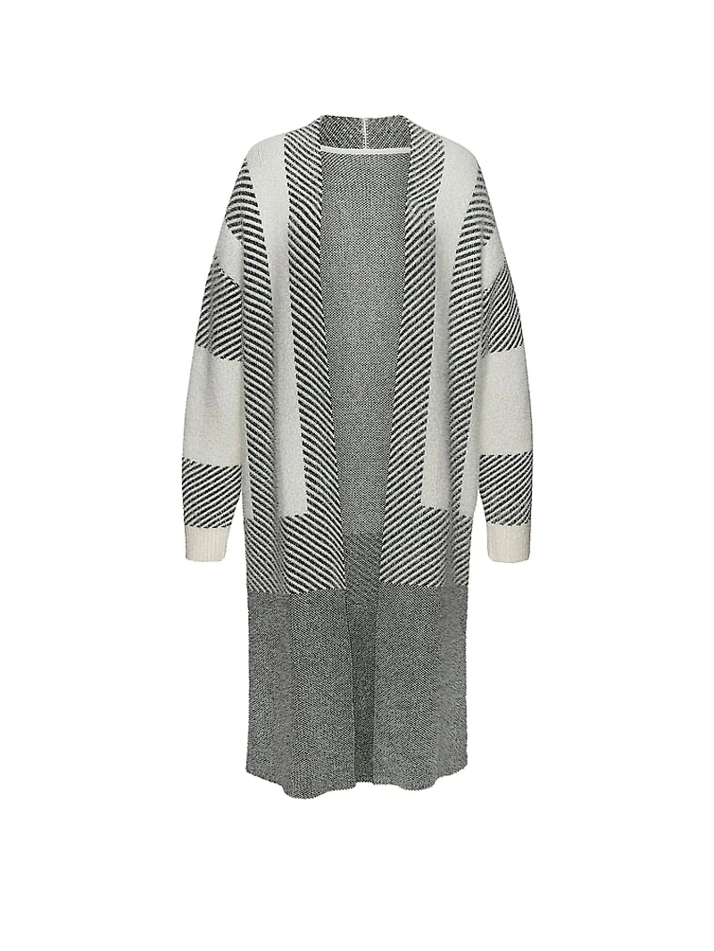Striped Long Knitted Cardigan
