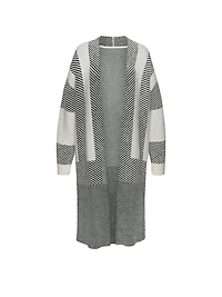 Striped Long Knitted Cardigan
