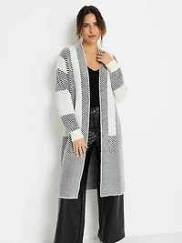 Striped Long Knitted Cardigan