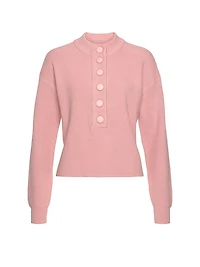 Ribbed Button-Up Sweater