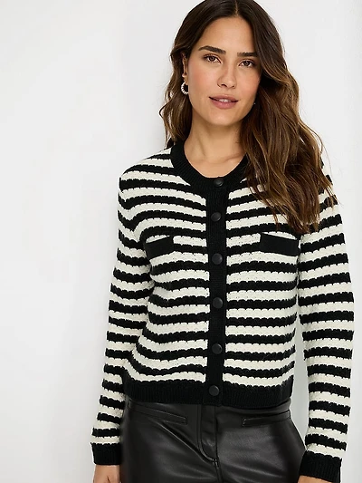 Striped Knitted Cardigan