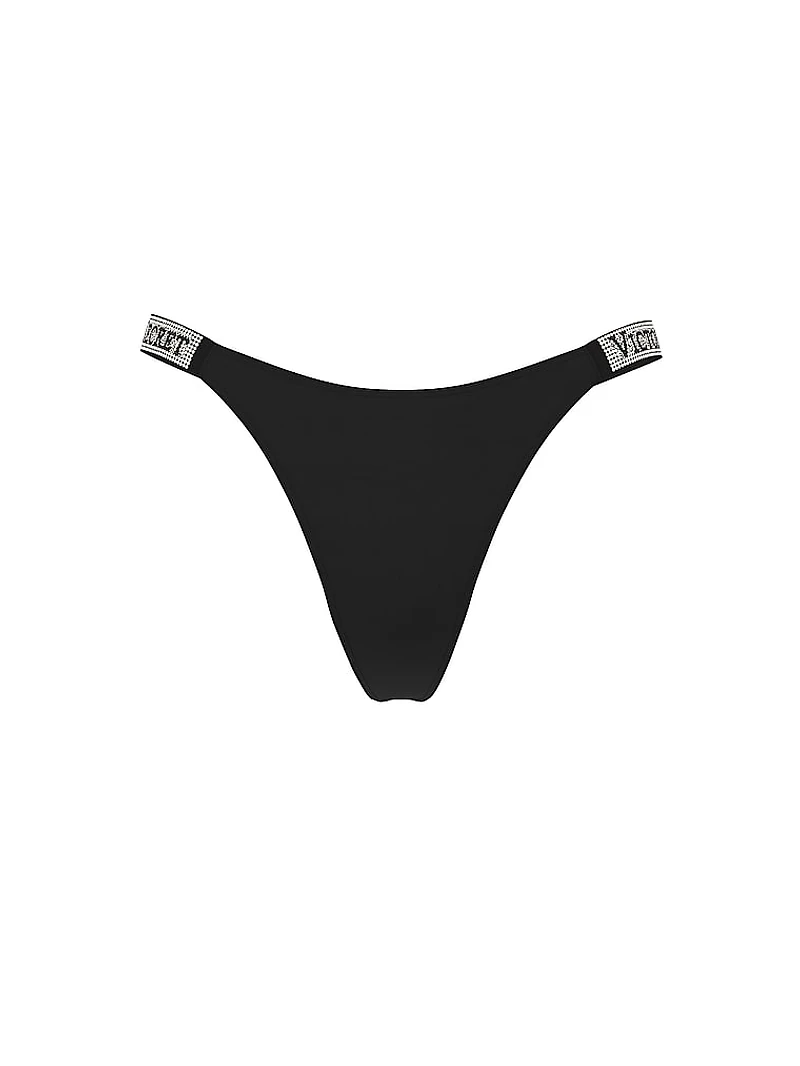 Logo Shine Strap Thong Panty