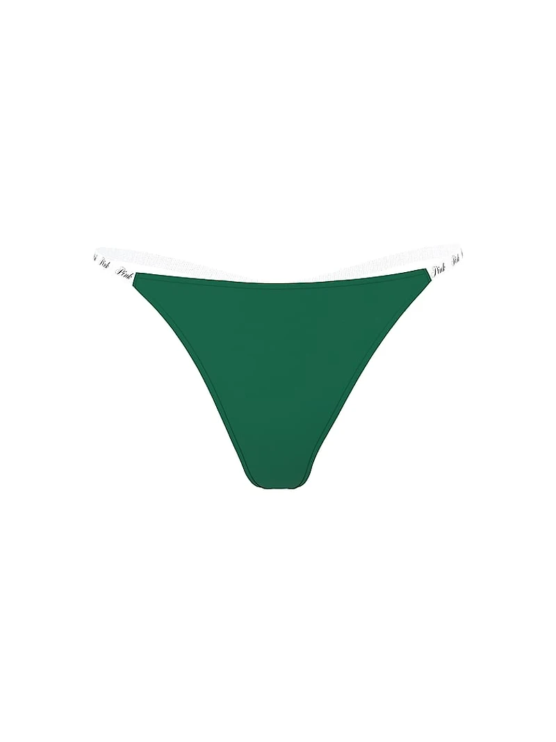 Logo Cotton High-Leg Thong Panty