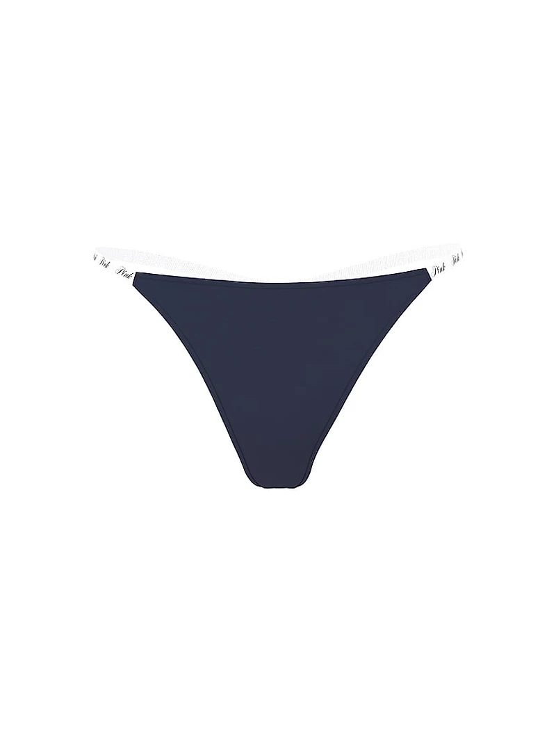 Logo Cotton High-Leg Thong Panty