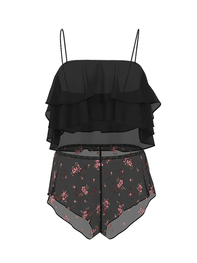 Wisteria Sheer Chiffon Flutter Cami Set