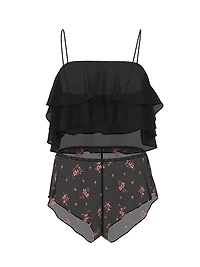 Wisteria Sheer Chiffon Flutter Cami Set