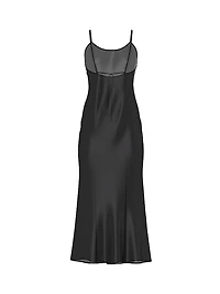Luxe Sheer Satin Long Slip Dress