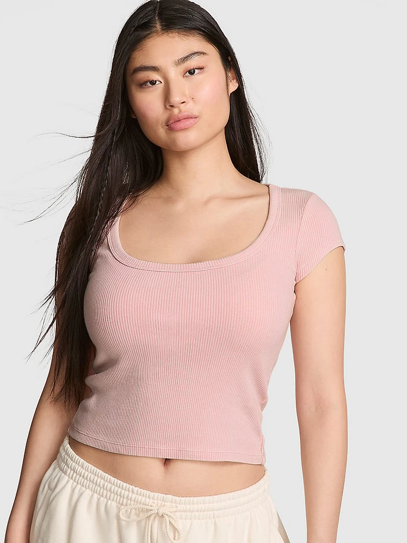 Vintage Ribbed Scoop Tee