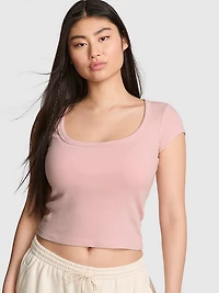 Vintage Ribbed Scoop Tee