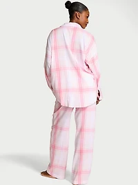 Modal-Cotton Eyelet Long Pajama Set