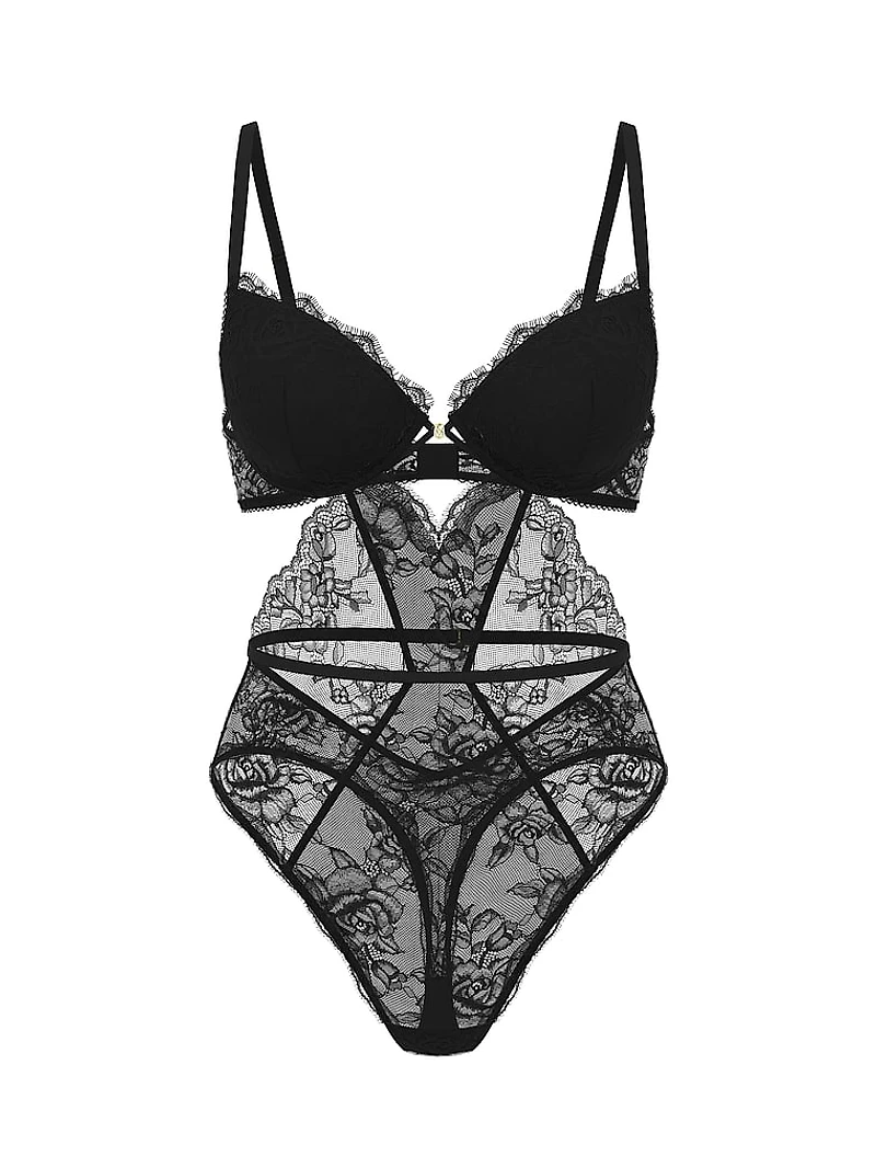 Rose Lace Push-Up Teddy