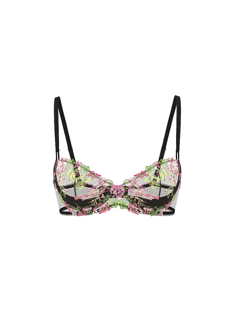 Wicked Iridescent Embroidery Unlined Balconette Bra