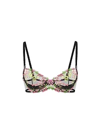 Wicked Iridescent Embroidery Unlined Balconette Bra