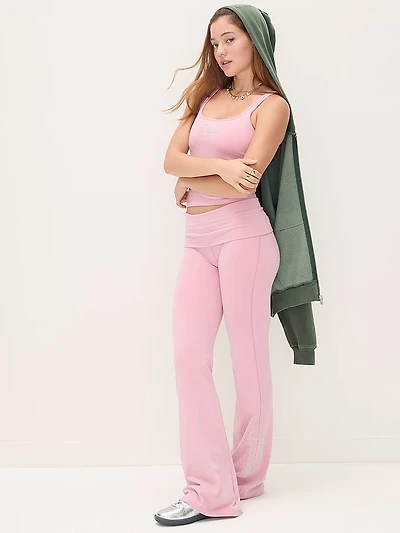 All-Day Cotton Foldover Flare Leggings