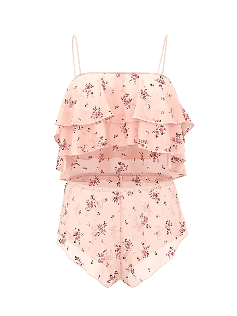 Wisteria Sheer Chiffon Flutter Cami Set