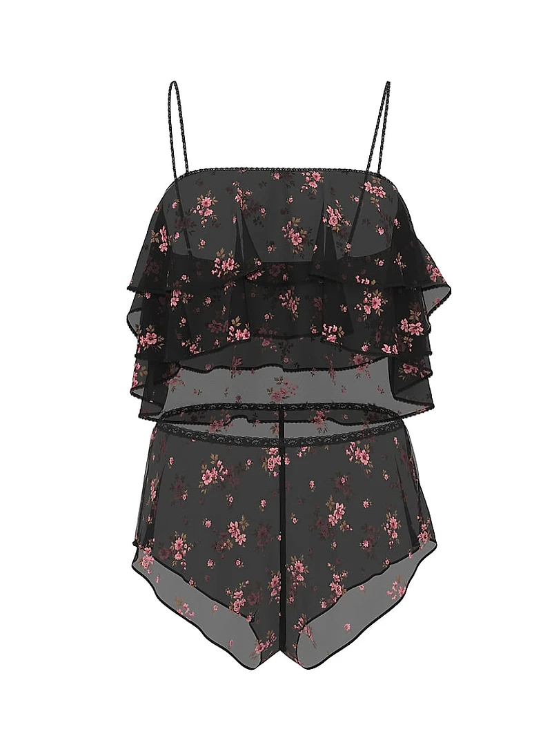 Wisteria Sheer Chiffon Flutter Cami Set