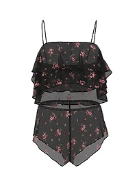 Wisteria Sheer Chiffon Flutter Cami Set