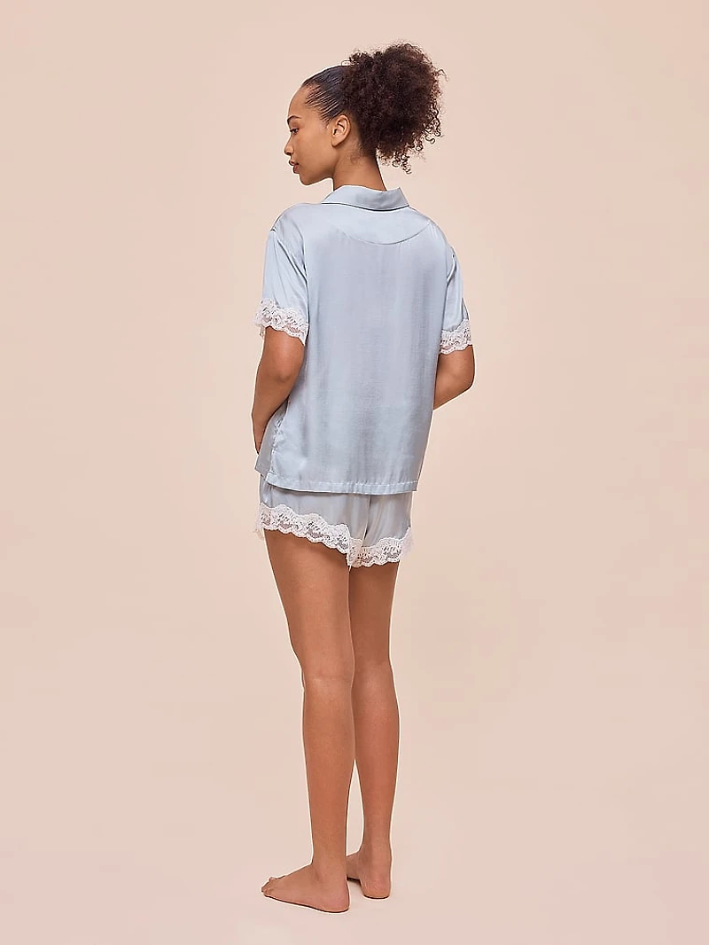 Annabelle Satin Lace Boxer PJ Set