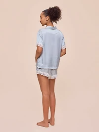 Annabelle Satin Lace Boxer PJ Set