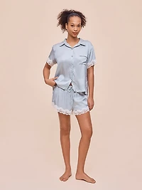 Annabelle Satin Lace Boxer PJ Set