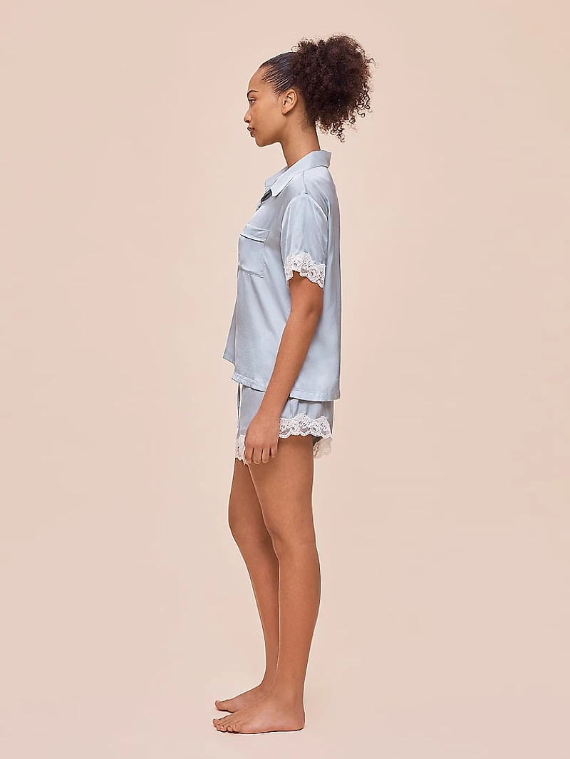 Annabelle Satin Lace Boxer PJ Set
