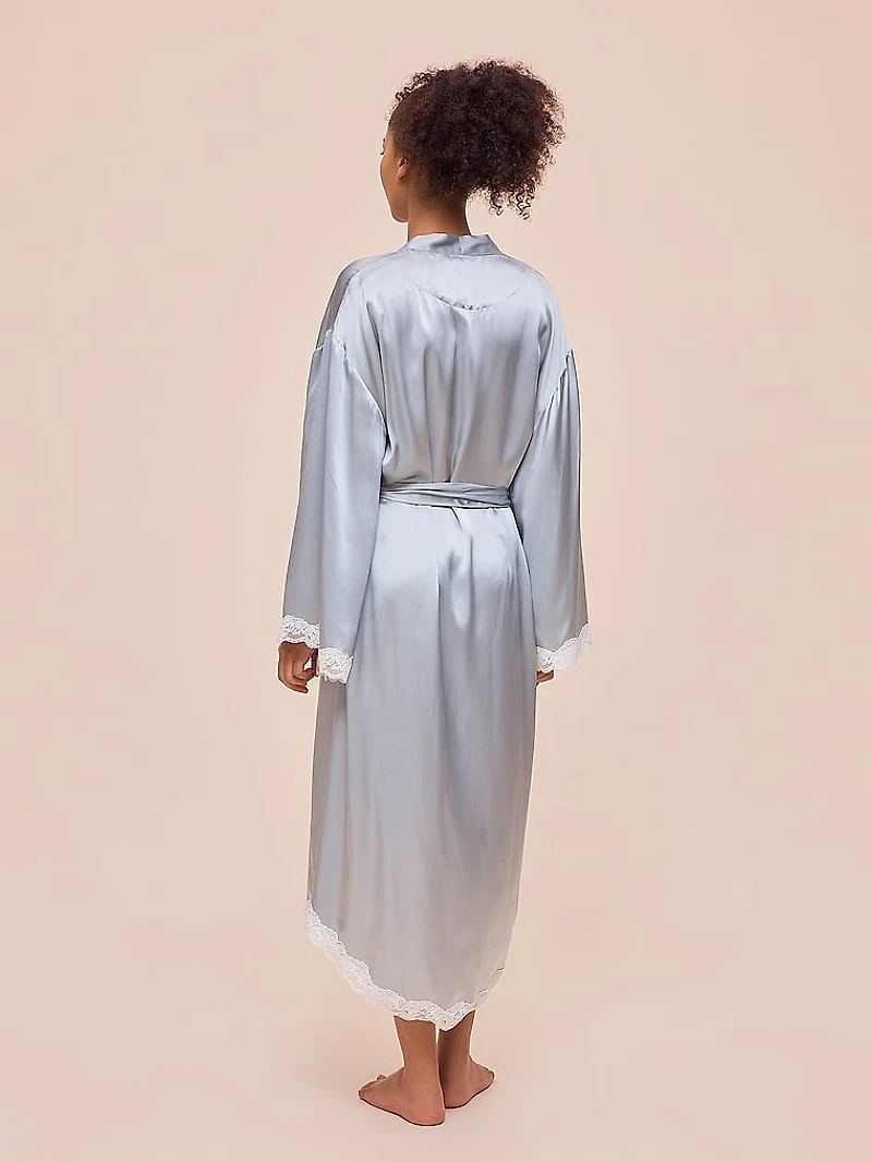 Annabelle Satin Lace Maxi Robe