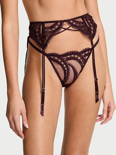 Laces Out Embroidery Garter Belt