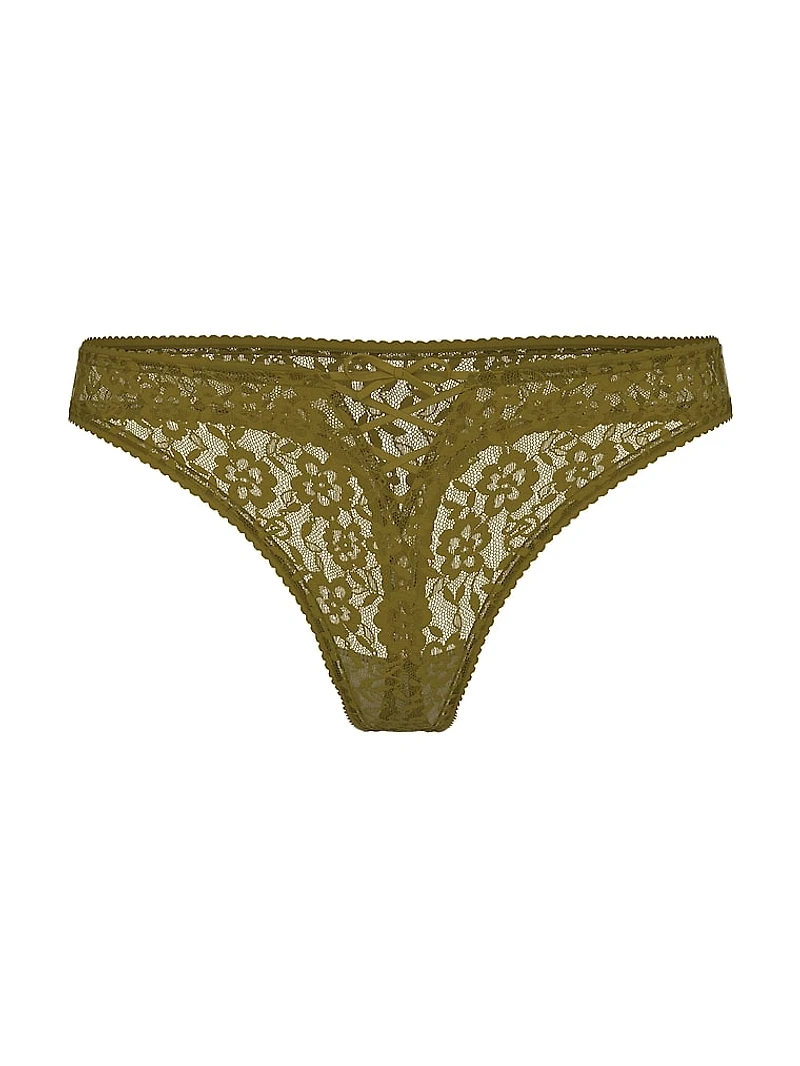 Lace Lace-Up Thong Panty