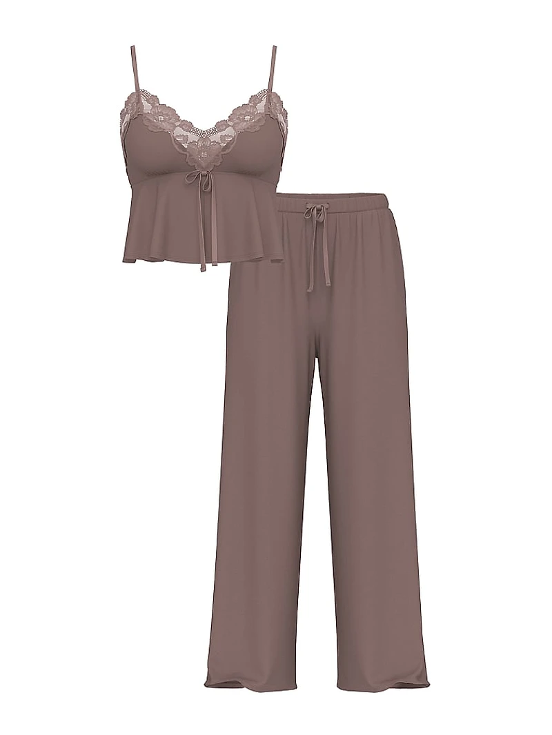 SoSoft™ Modal Lace-Trim Cami & Wide-Leg Pant Set