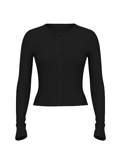 Modal Wide-Rib Lounge Cardigan