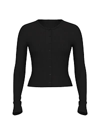 Modal Wide-Rib Lounge Cardigan