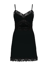 Modal Soft Lace-Trim Mini Slip Dress