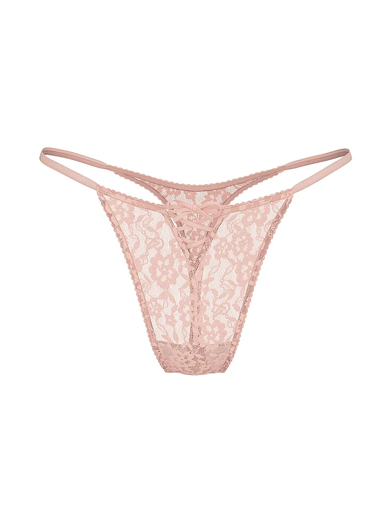 Lace Strappy-Back String Thong Panty