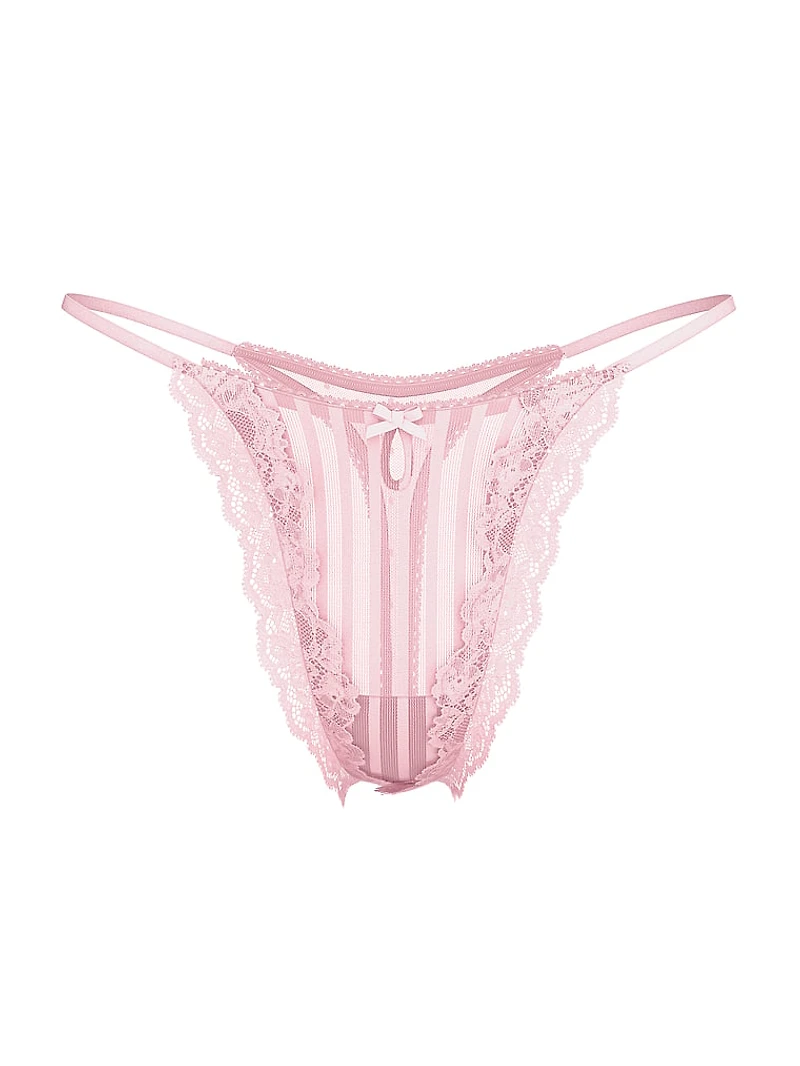 Lace Strappy-Back String Thong Panty