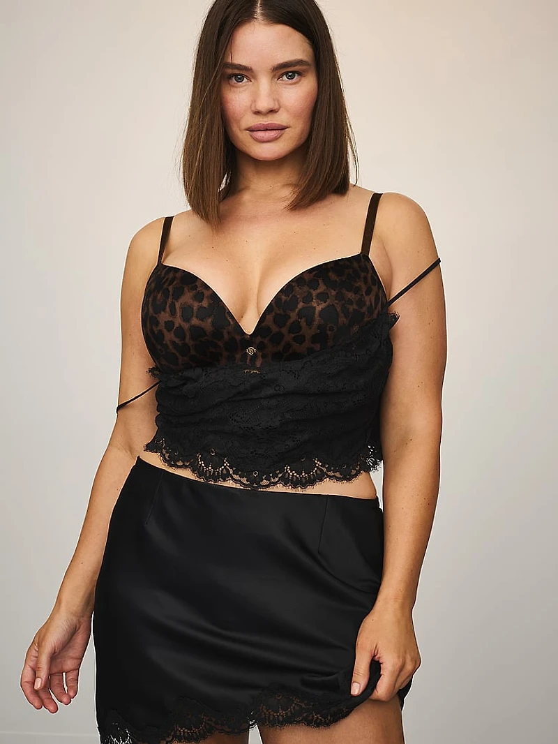 Satin Lace Cami & Mini Skirt Set