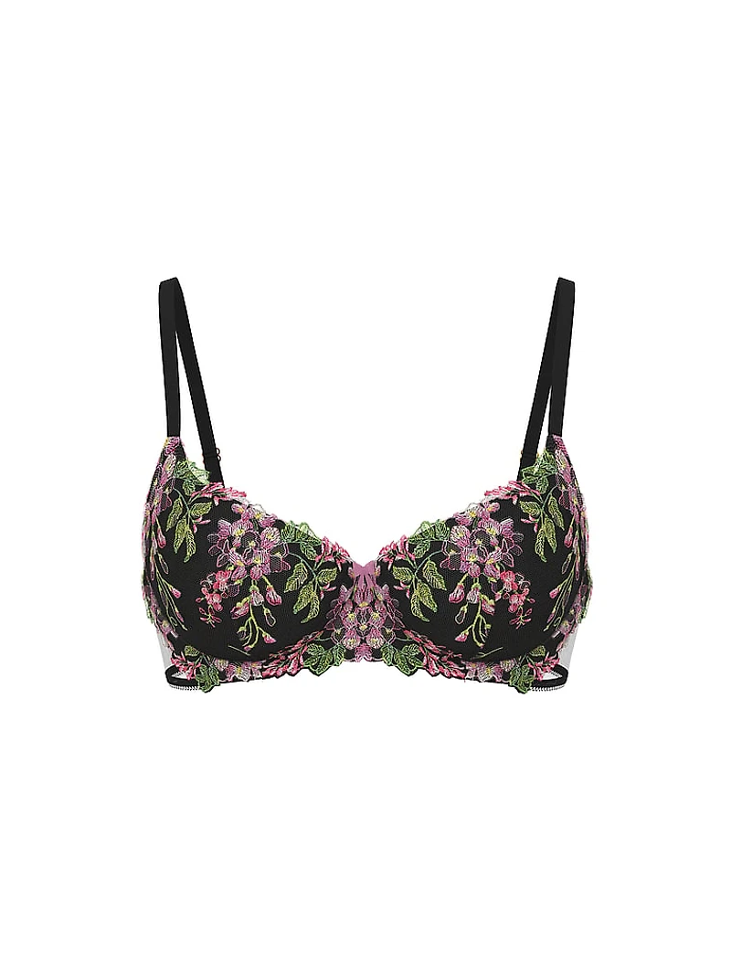 Lightly Lined Dotted Mesh Demi Bra