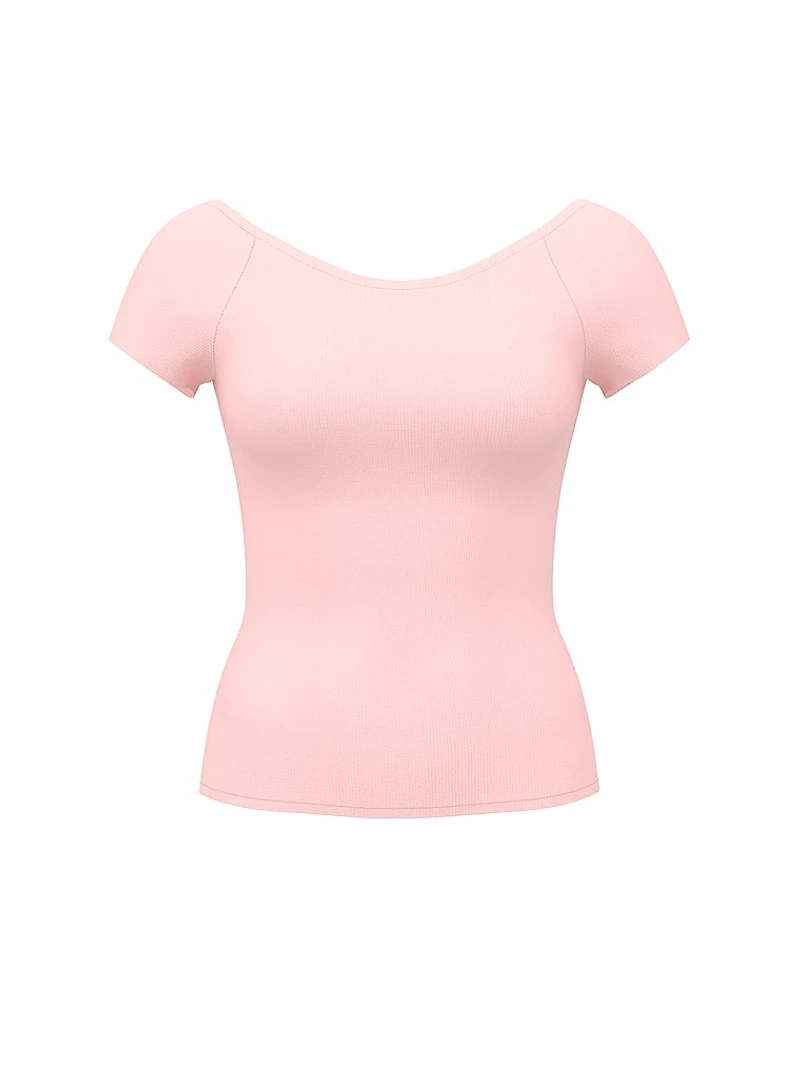 All-Day Soft Ribbed Open-Back Top