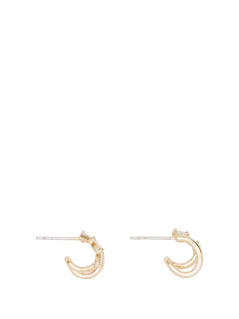 Double Huggie Earrings