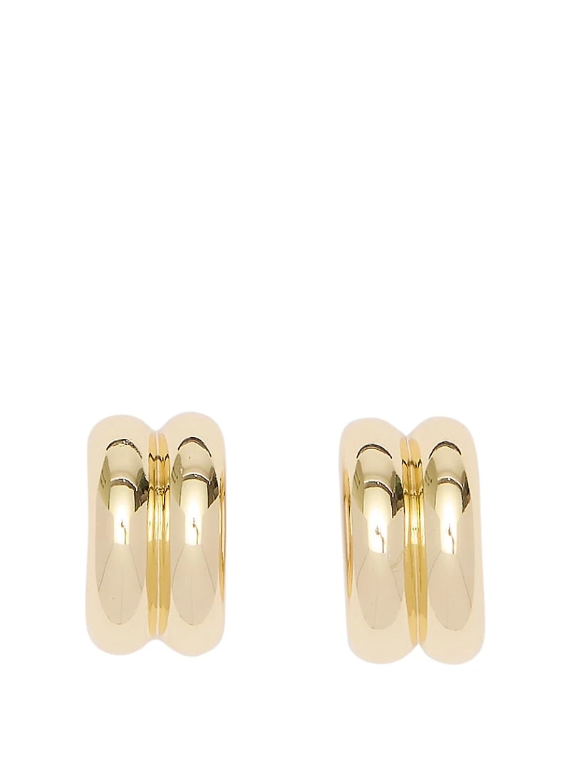 Double Cuff Medium Huggie Earrings