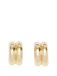 Double Cuff Medium Huggie Earrings