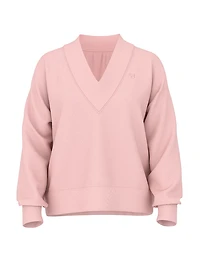 Ivy Fleece V-Neck High-Low Cropped Sweatshirt