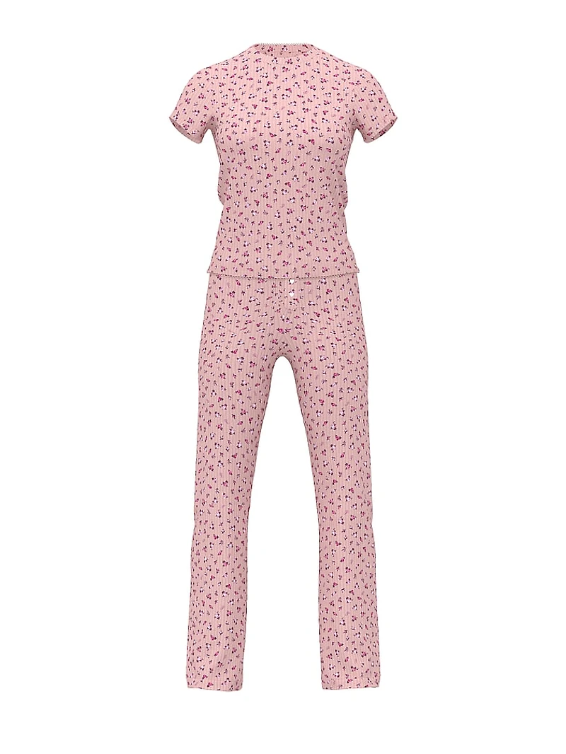 Wide-Ribbed Long Pajama Set