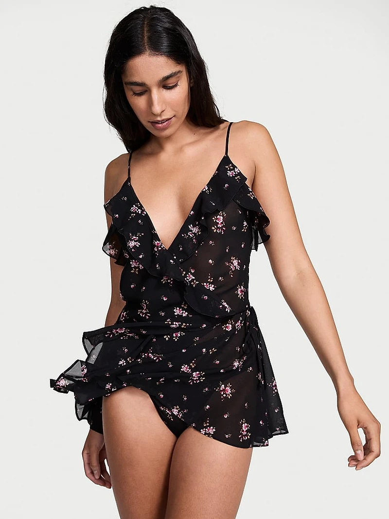 Wisteria Sheer Chiffon Babydoll Set