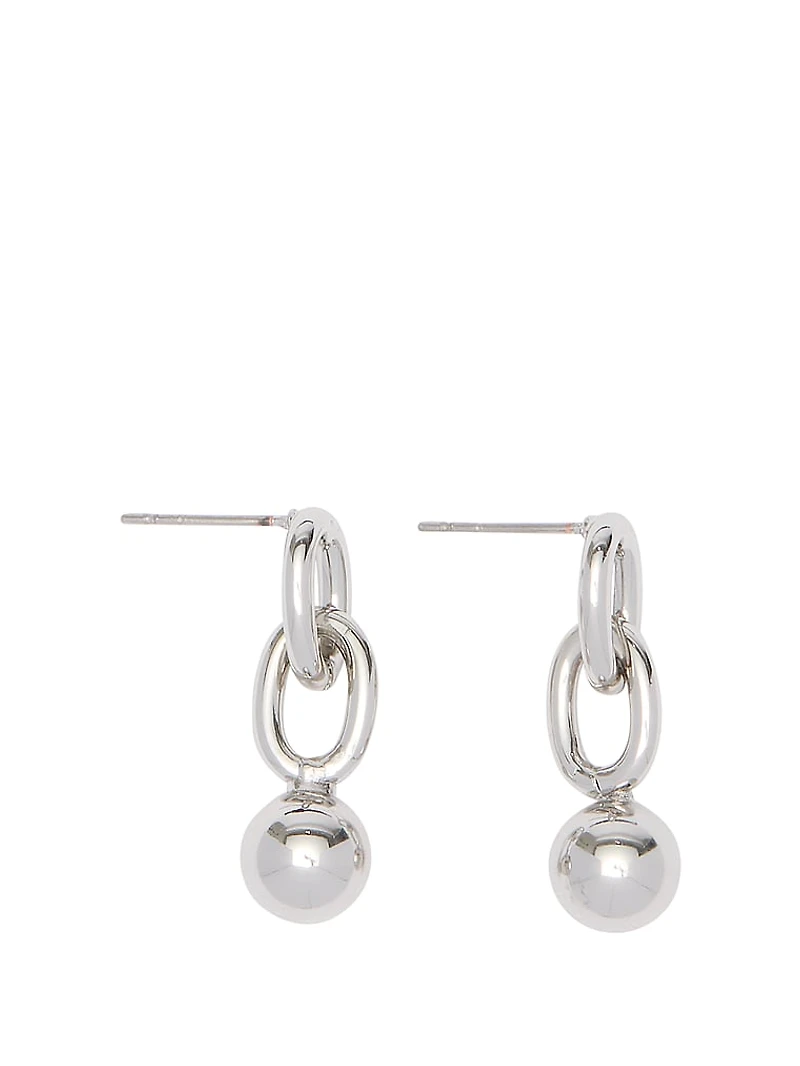 Ball & Chain-Link Dangle Earrings