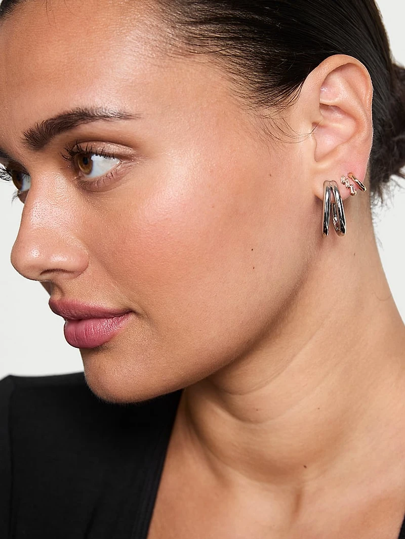 Double Huggie Earrings