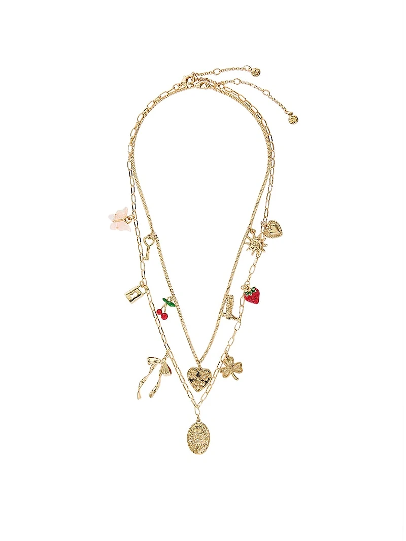 Gold 2-Piece Dainty Layered Charm Necklace Set