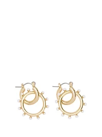 Enamel Ball Hoop Earrings