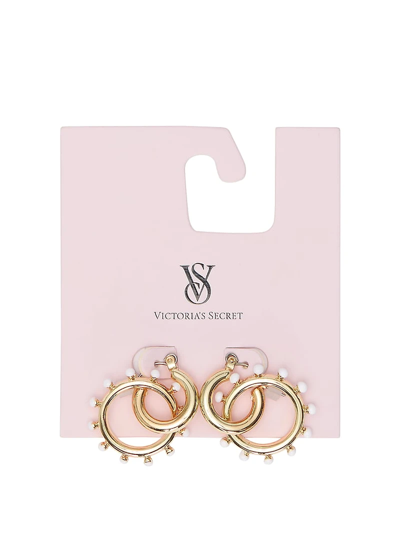 Enamel Ball Hoop Earrings