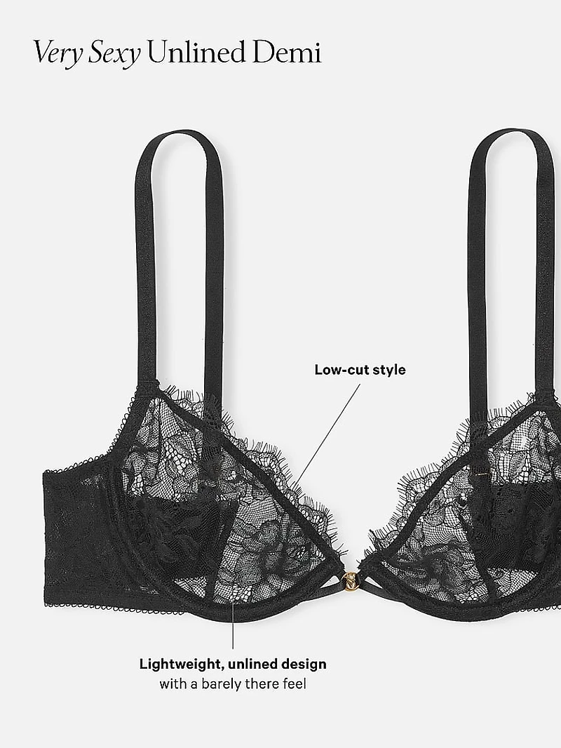 Geo Daisy Lace Unlined Low-Cut Demi Bra