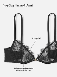 Geo Daisy Lace Unlined Low-Cut Demi Bra